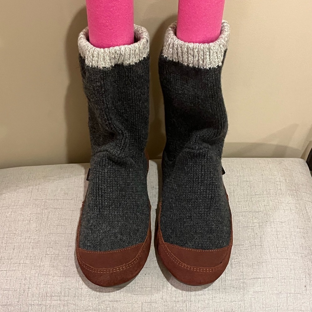 Acorn Slouch Boot Slipper In Charcoal Ragg Wool A… - image 2